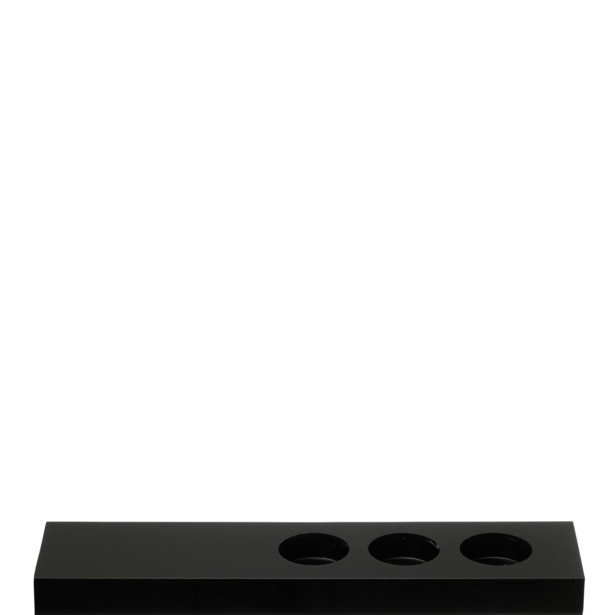 Black display with 3 holes