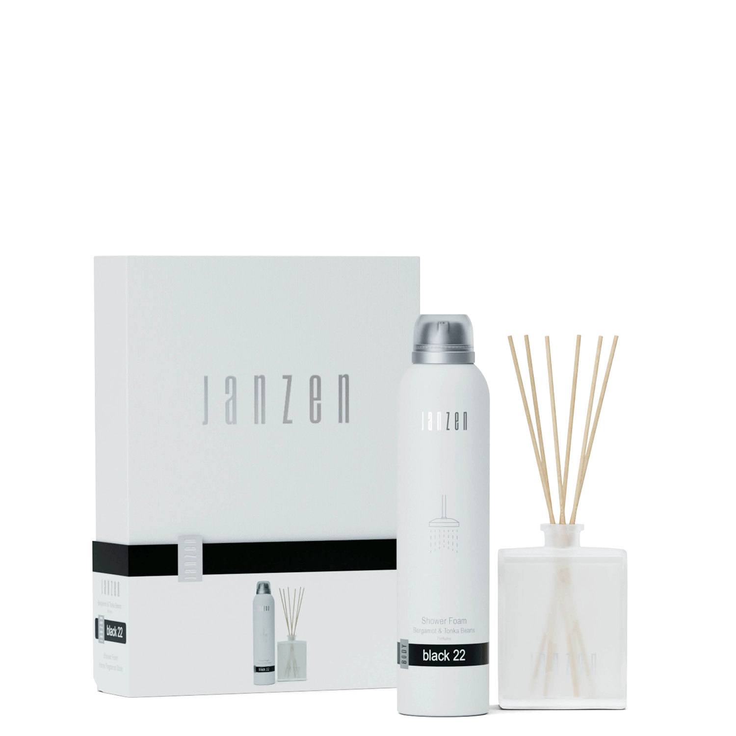 Gift set Black 22 | 200ml foam & 100ml diffuser | Janzen