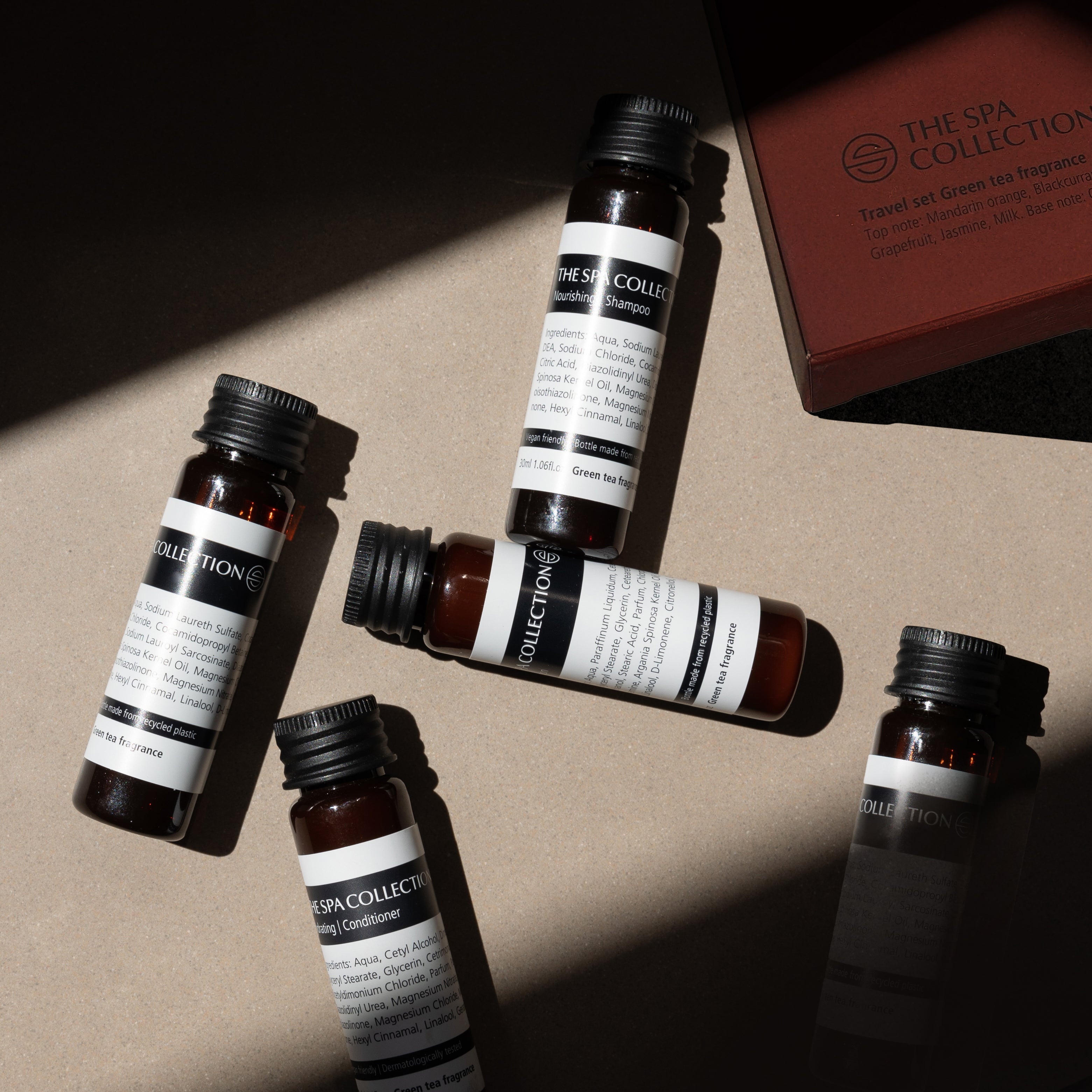 Travel set - 5x 30ml recycled PET - The Spa Collection Green Tea