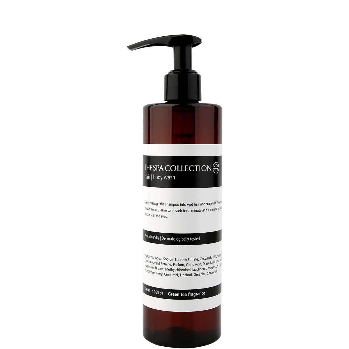 Hair and body wash 400 ml - The Spa Collection Green Tea (Box of 24 pieces)