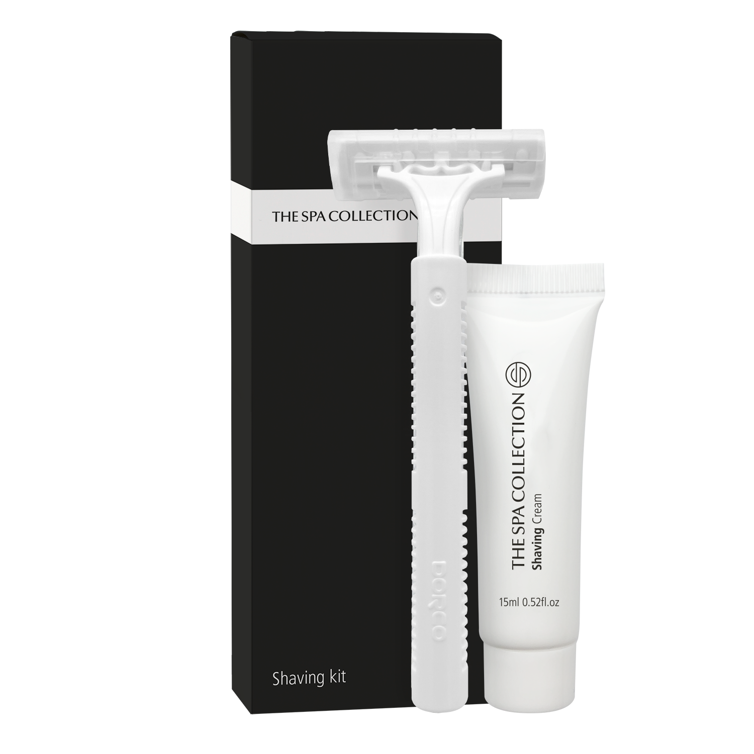Shaving set in black paper box - Razor & cream - The Spa Collection (Box of 250 pieces)
