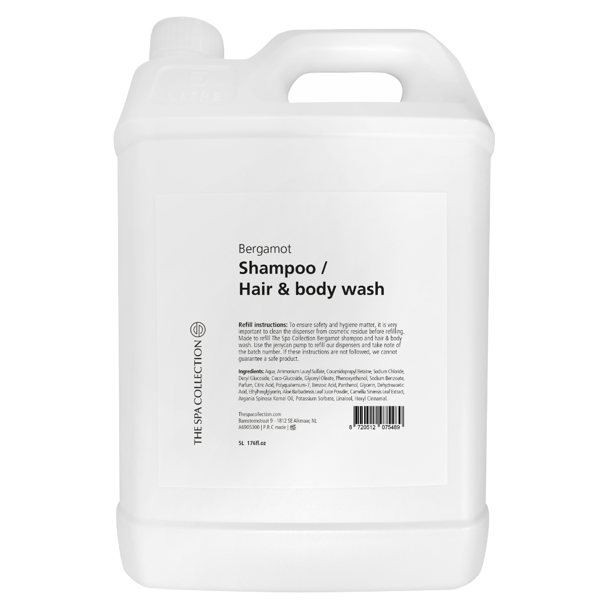 Bergamot shampoo/hair & body wash - 5 liter jerrycan